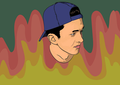man wearing a blue cap adobe illustrator design digital art digital drawing illustration portrait vector vector art vector portrait vectorization