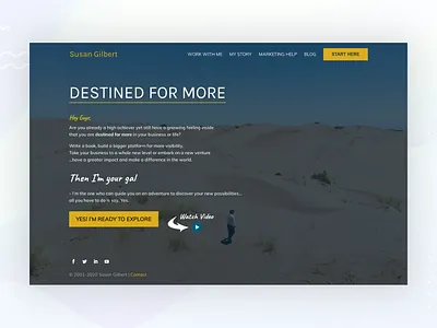 Personal Branding Website Design Susan Gilbert branding business wordpress businesswoman clean ui digital marketing divi theme female entrepreneur figma influencer landing page design logo design logotypedesign marketer modern ui personal brand personal branding typography video header website wordpress