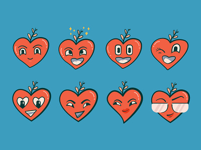 Expressions Icon cute cute illustration design expressions flat funny heart icon illustration love red sticker vector