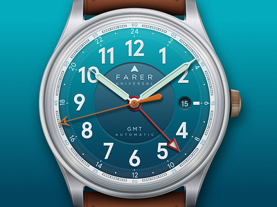 Farer Universal Lander III GMT Watch illustration sketch sketchapp vector watch