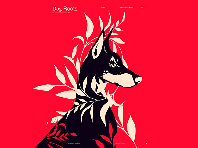 Dog abstract animal illustration composition dog dog illustration floral floral background form illustration laconic layout minimal poster poster art