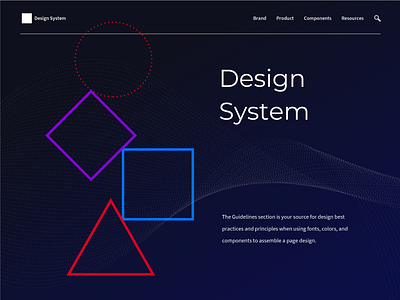 Design System Illustration abstract blue dark background design design system geometrical geometry hero image illustration illustration system purple red shape simple vector