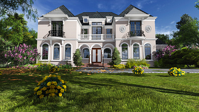 USA House Rendering || Architectural Design 3d rendering architecture architecture design exterior design gardening house design landscape design photoshop