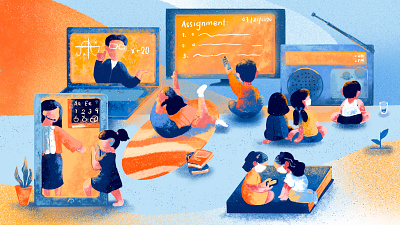 PhilStar 34th Anniversary - Education design education illustration new normal newspaper illustration publication publication design wfh work from home