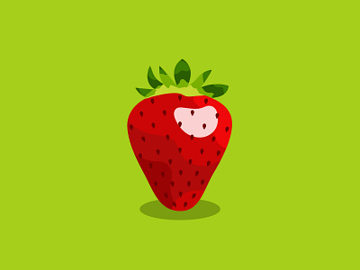 Strawberry Illustration adobe illustrator art colors design digital drawing fruit graphic graphic design green illustration illustrator minimalism red strawberry vector vectorart