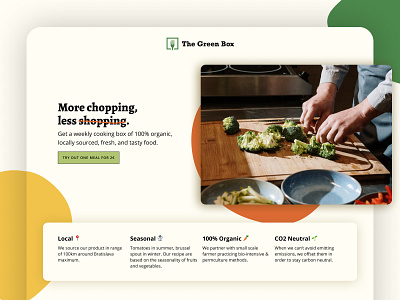 The Green Box box climate change delivery eco ecological food fruits landingpage resilient sustainable ux uxui vegetables whatif