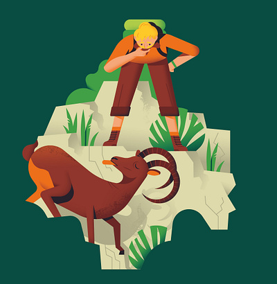 How to get down a Mountain editorial forest hike illustration