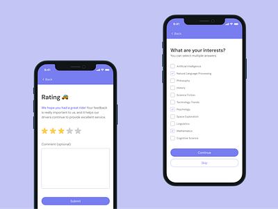 Smart Ride App – Effortless Feedback & Personalization mobiledesign rideapp smartux ui userexperience ux