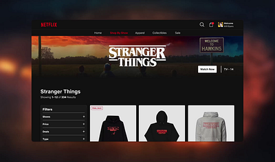 Stranger Things - E-Commerce Concept conceptual ui ux ux design