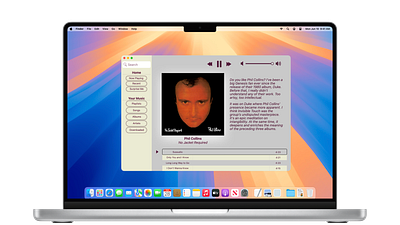 Daily UI 9 - Music Player on macOS Sequoia dailyui philcollins ui ux