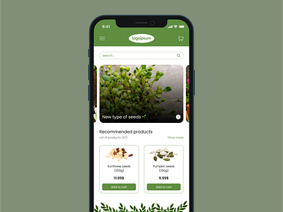 Plant Store App – A Green & Refreshing Shopping Experience ecommerce greenui mobileappdesign plantlovers ui ux