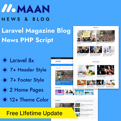 Maan News- Laravel Magazine Blog & News PHP Script