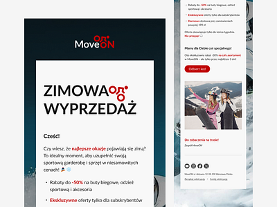 MoveON – High-Impact Winter Sale Newsletter ecommerceux emaildesign newsletterdesign salepromotion ui ux uxwriting wintervibes