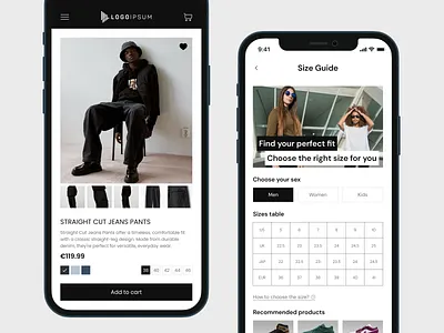 Fashion E-Commerce – Style Meets Seamless Shopping darkmode ecommerce fashionapp minimaldesign retailux shopthelook ui ux