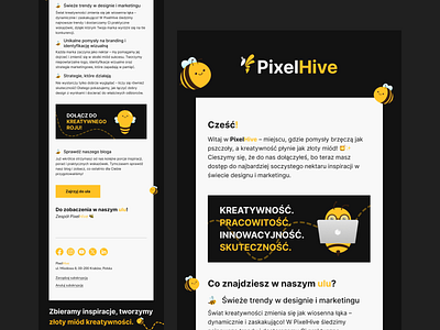 PixelHive – Buzzing with Creativity! brandidentity creativedesign emailmarketing graphicdesign marketing ui ux