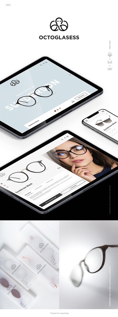 Octoglasses brand glasses logo octopus photoshop shop site ui ui design ux ux design