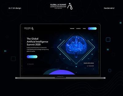 Global AI Summit :: Artificial intelligence Website Design artificial intelligence hardenrahul landing page ui design ui ux