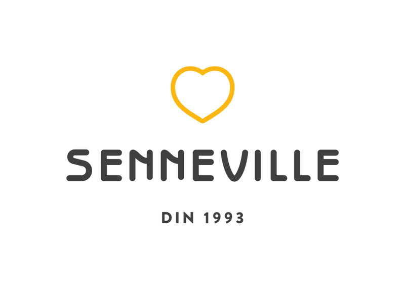 Seneville logo animation after effects aftereffects animated animated logo animation black black and yellow goodness heart logo logo animation logoanimation minimalist motion graphic simple sweets yellow