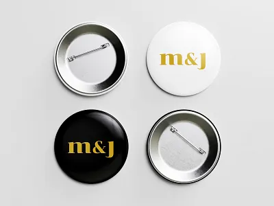 M & J - Pin (Black & White) art direction brand design branding button cebu event events graphic design logo mark logo mark symbol merch mj mj events philippines pin pin button pin button design pin design pin mockup setup