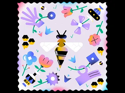 Save The Bees π΅οΈ πΈ π πΊ πΌ aftereffects animation animation after effects bee character editorial illustration enisaurus flower honey illustration loop motion motiongraphics stickers vector