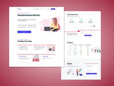 Education Loan Features design education education loan education website ui user experience userinterface ux website website design