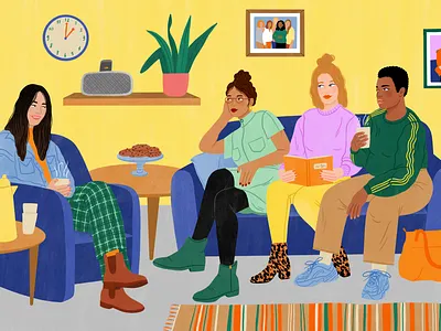 Comforting Care bodil jane character digital editorial folioart illustration interior women