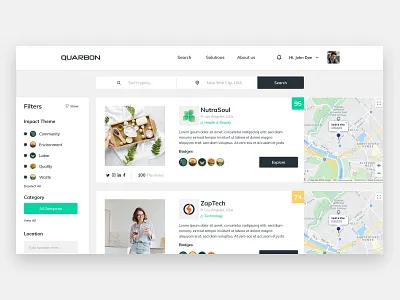 QuarbonX - Search Feed app design feed minimal search ui ux web design
