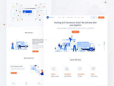 Logistics services provider platform - Web UI customillustrations ecommerce app homepage design illustration logistics platform design saas service shipping startup ui uidesign uiux ux visual design