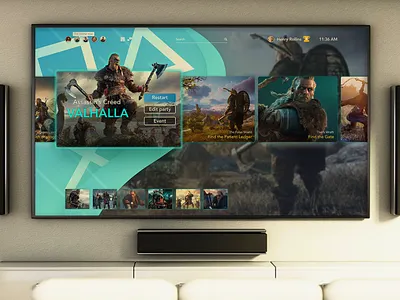 PlayStation 5 UI concept asassinscreedvalhalla assasinscreed concept conceptdesign dashboard design figma playstation playstation5 product design productdesign ps ps5 ui ux uidesign user experience user interface userinterface ux uxui