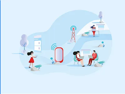 Illustration for Digital Learning digital learning homepage illustration lightblue