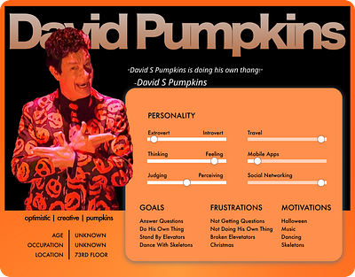 Daivd S Persona app art davidspumpkins design figma figmadesign halloween halloweenthemed persona pumpkinpersona ui ux
