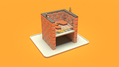 Asset Forge Daily build: Barbecue 3d art asset forge barbecue blender3d braai illustration low poly render