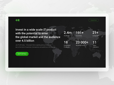 Reputation service Investors landing first screen advertisement black green black ui dailyui dark ui design concept infographic information design investors landing page design minimalistic reputation management simple design simple ui statistic ui design ui ux user interface website design