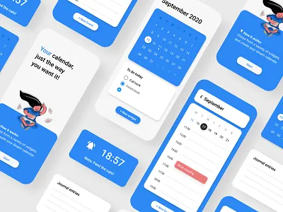 Modular Calendar Concept App app design flat illustration iphone materialdesign minimal ui ux