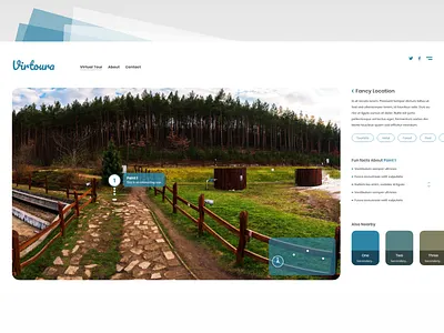 Virtoura animation app augmented reality brown color conceptual design forest green hotel logo orange product design prototype teal tour touristic ui ux virtual tour