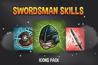 48 Free Swordsman Skills Icon Pack game assets gamedev icon icons icons set indie game rpg skills