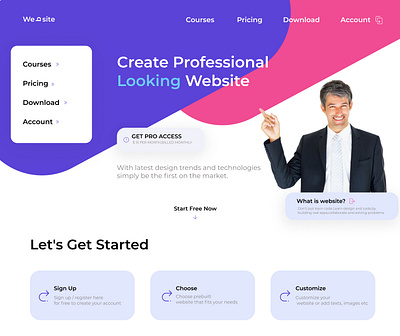 Professional Website header account courses download header pricing professional ui ux website website concept