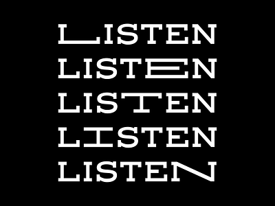 Listen design illustration type typography vector