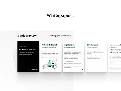 Whitepaper - B2B Digital Book (Book Preview) b2b book business concept design digital landing page paper product ui ux website whitepaper