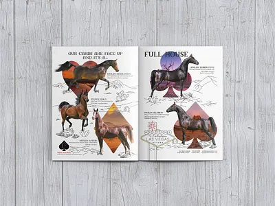 Stolen Aces Magazine Ad ad branding desert design doodle editorial layout horses magazine nevada photography sketch typography vector vegas