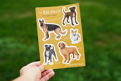 The Dog Pack Sticker Sheet catahoula corgi doggos dogs etsy funsies german shepherd golden retriever pitbull procreate puppers