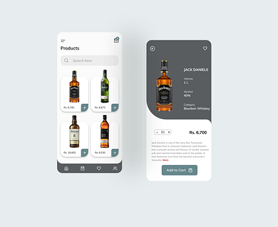 Alcoholic Beverage Shopping design flat ios mobile app ui ux