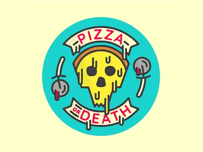 Rad sticker and shirt design. badge badge logo branding design illustration logo merch pizza sticker texture tshirt type typography vector