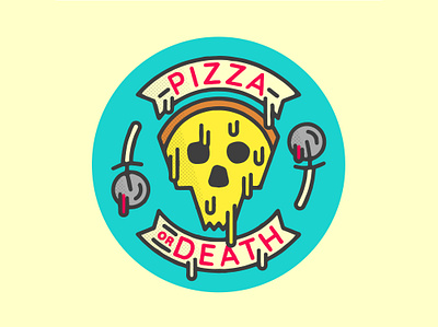 Rad sticker and shirt design. badge badge logo branding design illustration logo merch pizza sticker texture tshirt type typography vector