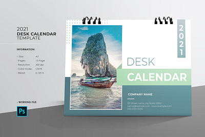 Desk Calendar Template 2021 business calendar corporate calendar desk calendar desk calendar 2021 desk calendar template desktop calendar photoshop template psd stationery