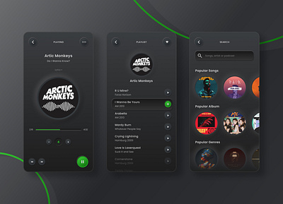 Music Player Mobile App - Neumorphism Style app daily ui dark ui design figma mobile mobile app mobile app design mobile ui music music app music player ui ux