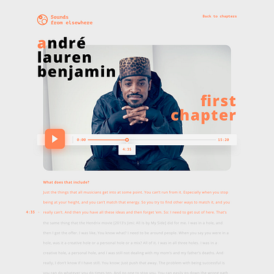 Podcast concept - Day 1 audio design illustration typography web