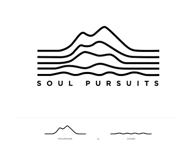 Soul Pursuits Logo lineart lines logo logo design branding logodesign minimal minimalism minimalist minimalist logo mountain logo ocean ocean logo outdoor outdoor logo