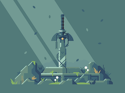 Relic - The Master Sword - The Legend of Zelda botw breath of the wild illustration legend of zelda link master sword nature nintendo sword vector video games zelda