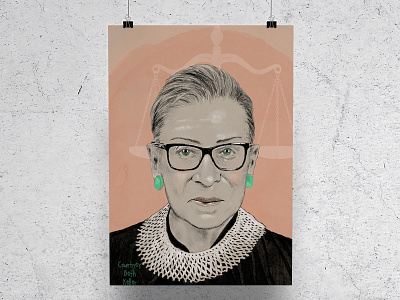 Notorious RBG design illustrated portrait illustration notorious rbg onelittleprintshop portrait procreate rbg ruth bader ginsburg